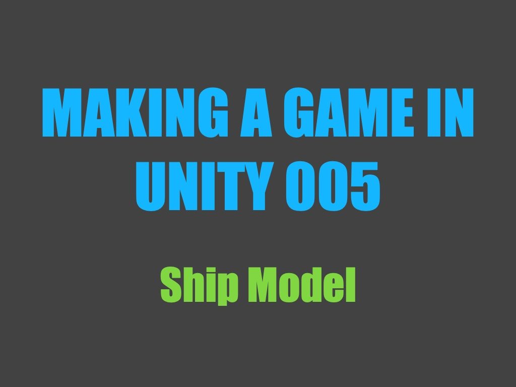 Making a game in Unity 005