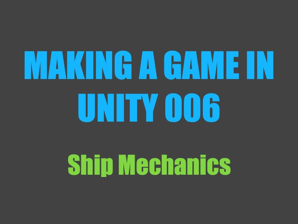 Making a game in Unity 006