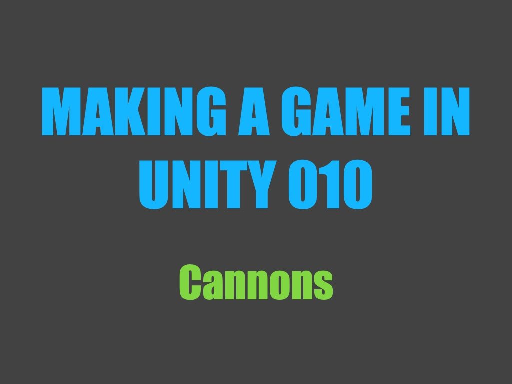 Making a game in Unity 010